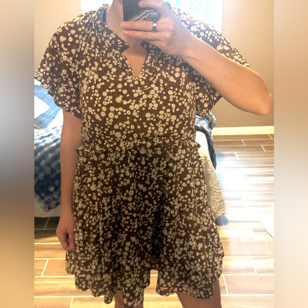TALULAH Brown Floral Mini Dress